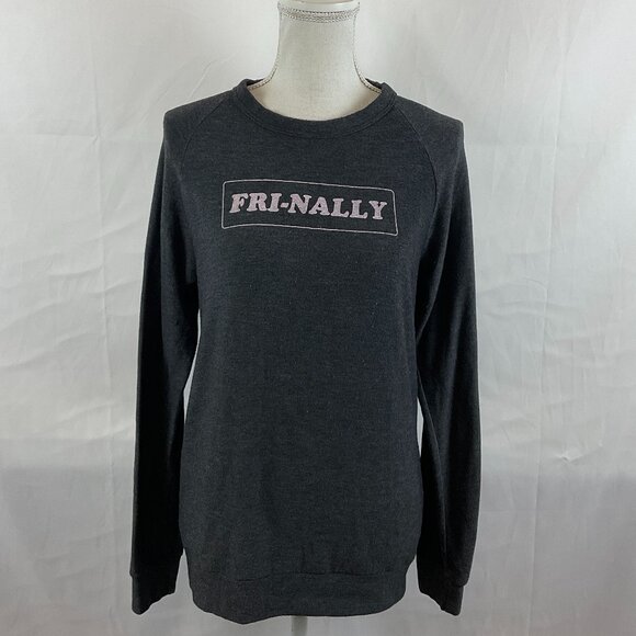 Good Hyouman Sweatshirt XS Charcoal Gray Fri-Nally Long Sleeve Soft Thin - Picture 1 of 12